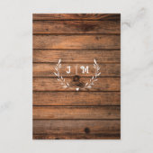 Details zu rustikalen Holzreihen und Hochzeitslich Begleitkarte (Rückseite)