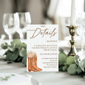 Details zu rustikalen Länderstiefeln und Brautpart Begleitkarte