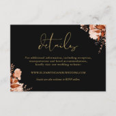 Details zu rustikalen Schwarz-Gold-Hochzeiten Begleitkarte (Vorderseite)