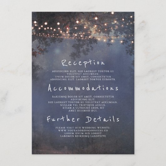 Details zu rustikalen Zweigen und Lichtern bei Hoc Begleitkarte (Vorderseite)