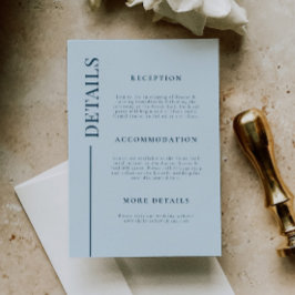 Details zu sauberen Line Navy Blue Wedding Begleitkarte