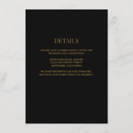 Details zu Schwarz/Gold-Hochzeiten Begleitkarte