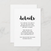 Details zu Schwarz-Weiß-Hochzeitsgästen Begleitkarte (Vorne/Hinten)