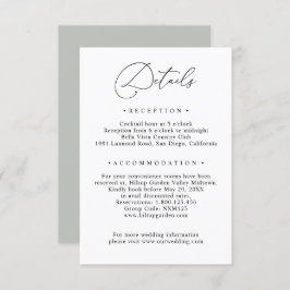 Details zu Schwarz-Weiß-Seiten Grüne Hochzeiten Begleitkarte