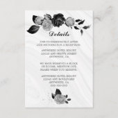 Details zu silberfarbenen und schwarzen Blume und Begleitkarte (Vorderseite)