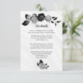 Details zu silberfarbenen und schwarzen Blume und Begleitkarte (Stehend Vorderseite)