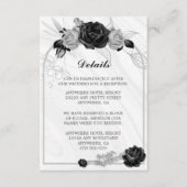 Details zu silberfarbenen und schwarzen Blume und  Begleitkarte (Vorderseite)