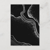 Details zu silberfarbenen und schwarzen Blume und  Begleitkarte (Rückseite)