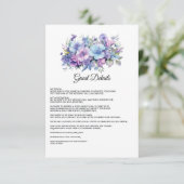 Details zu Silver, Icy Blue und Lilac Wedding Begleitkarte (Stehend Vorderseite)