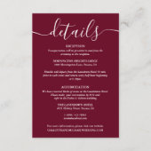 Details zu String Lights Burgundy Wedding Begleitkarte (Vorderseite)