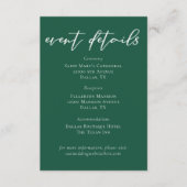 Details zu Veranstaltungen in Emerald Green Typogr Begleitkarte (Vorderseite)