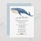 Details zu Whale Nautical Wedding Begleitkarte (Vorne/Hinten)