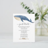 Details zu Whale Nautical Wedding Begleitkarte (Stehend Vorderseite)