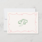Details zu Whimsical Hand Drawn Pink & Green Weddi Einladung (Rückseite)