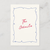 Details zu Whimsical Wavy Border & Script Hochzeit Begleitkarte (Rückseite)