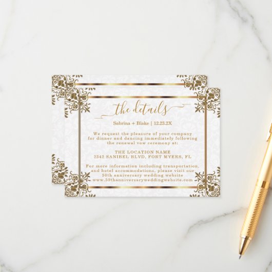 Details zum 50. Goldenen Jubiläum Begleitkarte (Vorderseite/Rückseite Beispiel)