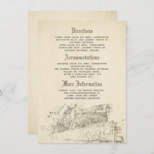 Details zum alten Buch Hochzeit - Informationen Begleitkarte (Vorne/Hinten)