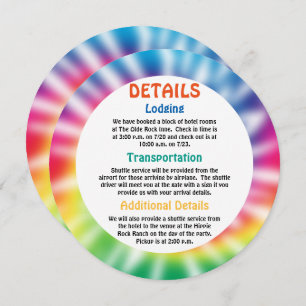 Details zum alten Hippie-Gefärbte Krawatte Einladung