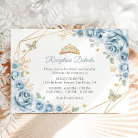 Details zum Baby Blue Gold Floral Quinceanera