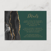 Details zum Black Gold Agate Emerald Green Wedding Begleitkarte (Vorderseite)
