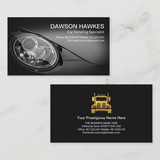 Details zum Black Sports Car Headlights Auto Visitenkarte (Vorne/Hinten)