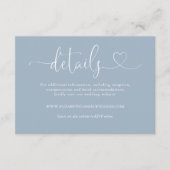 Details zum Blue Heart Script für Hochzeiten Begleitkarte (Vorderseite)