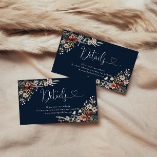Details zum Blue Tiny Wildblume Baby Shooting Begleitkarte