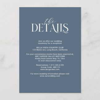 Details zum Blumenstrauß in Navy und Blütenrosa Begleitkarte