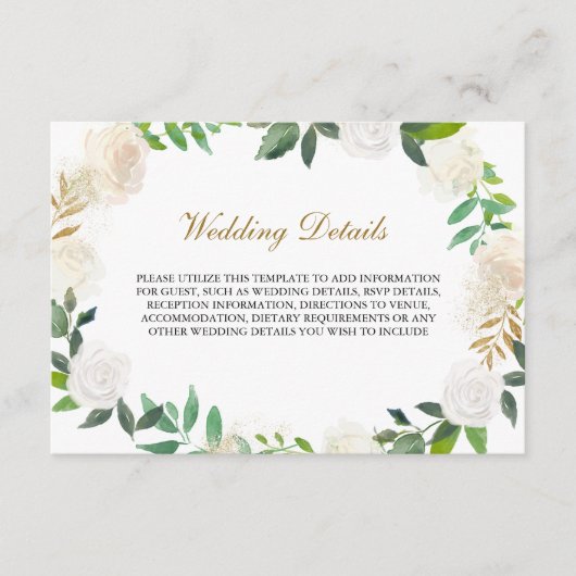 Details zum Blush-Gold-Watercolor-Empfang Begleitkarte (Vorderseite)