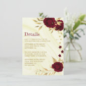 Details zum bordeauxfarbenen Marmor Begleitkarte (Stehend Vorderseite)