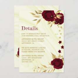 Details zum bordeauxfarbenen Marmor Begleitkarte