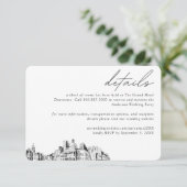 Details zum Boston Wedding Hotel Zimmerblock Begleitkarte (Stehend Vorderseite)