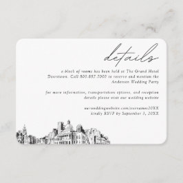 Details zum Boston Wedding Hotel Zimmerblock Begleitkarte