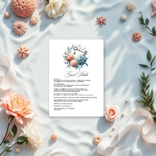 Details zum Coastal Chic Beach Wedding Begleitkarte