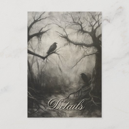 Details zum dunkelgotischen Black & Tan Raven Scri Begleitkarte (Vorderseite)