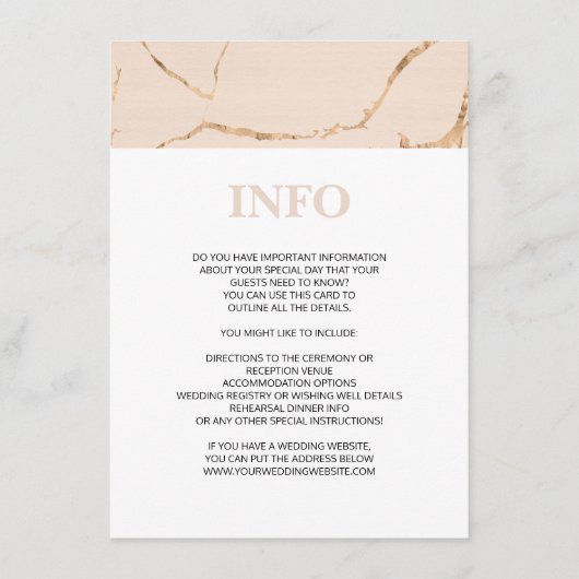 Details zum Effekt von Rosa und Goldmarmor/Infokar Begleitkarte (Vorderseite)