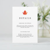 Details zum Fall Maple Leaf Black & White Wedding Begleitkarte (Stehend Vorderseite)