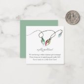 Details zum Geschenktausch einfügen Mitteilungskarte (Vorderseite/Rückseite Beispiel)