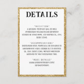 Details zum Gold Glitzer Border & White Wedding Begleitkarte (Vorderseite)