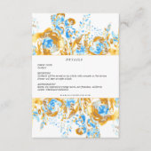 Details zum goldfarbenen türkisfarbenen Empfang Begleitkarte (Vorderseite)