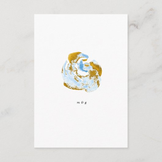 Details zum goldfarbenen türkisfarbenen Empfang Begleitkarte (Rückseite)