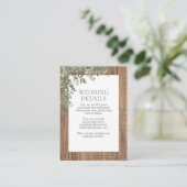 Details zum grünen Eukalyptus-Spitzen-Holz Begleitkarte (Stehend Vorderseite)