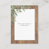 Details zum grünen Eukalyptus-Spitzen-Holz Begleitkarte (Rückseite)