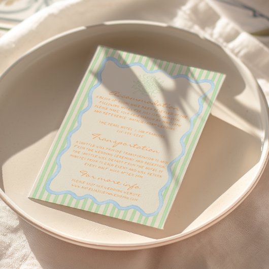 Details zum handgeschriebenen Whimsical Wedding Fu Begleitkarte