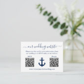 Details zum HochzeitBlue Anchor Stripes 2 QR-UAWG Begleitkarte (Stehend Vorderseite)