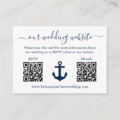 Details zum HochzeitBlue Anchor Stripes 2 QR-UAWG Begleitkarte (Vorderseite)