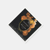 Details zum Hochzeitschwarzen Glitzer und Orange F Serviette (Ecke)