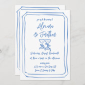 Details zum Hochzeitscode (Qr-Code) für blaue und Einladung (Vorne/Hinten)