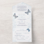 Details zum Hochzeitscreme-Schmetterling-UAWG All In One Einladung (Innen)