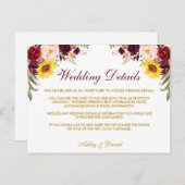 Details zum Hochzeitsdatum für Wasserfarben-Gold-H Postkarte (Vorne/Hinten)